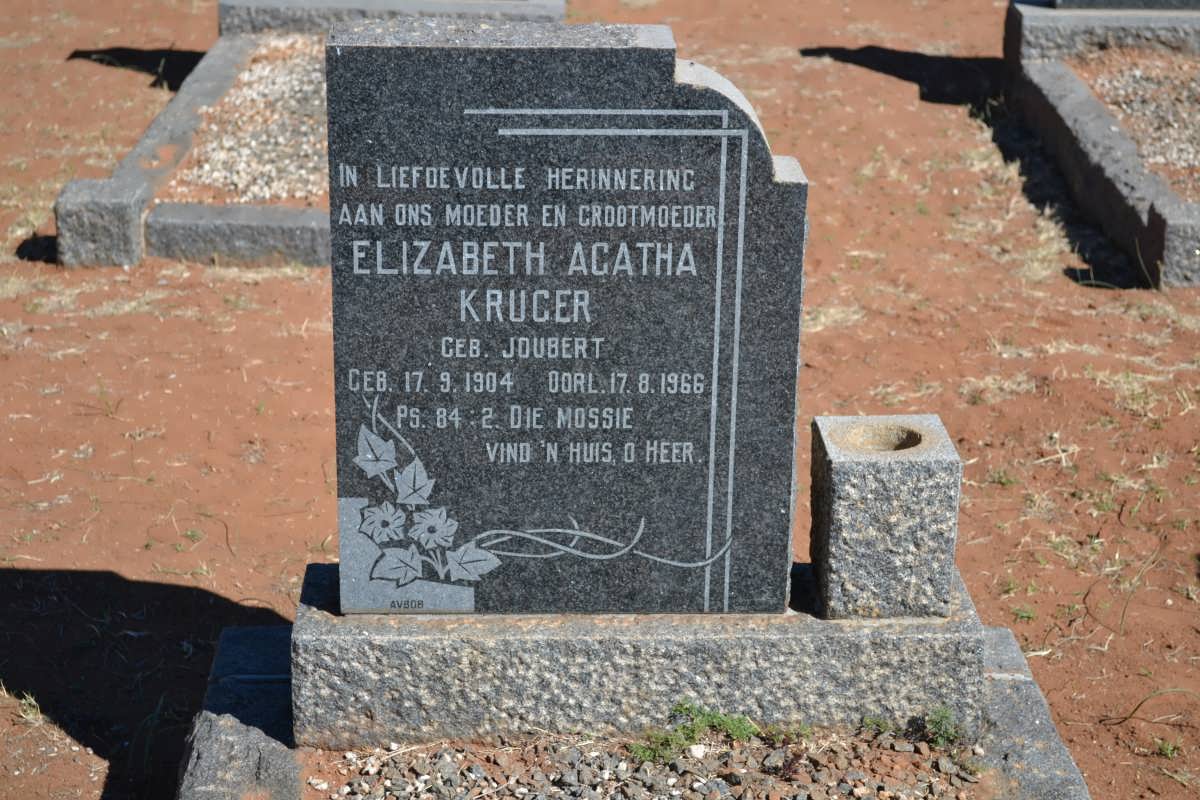 KRUGER Elizabeth Agatha nee JOUBERT 1904-1966