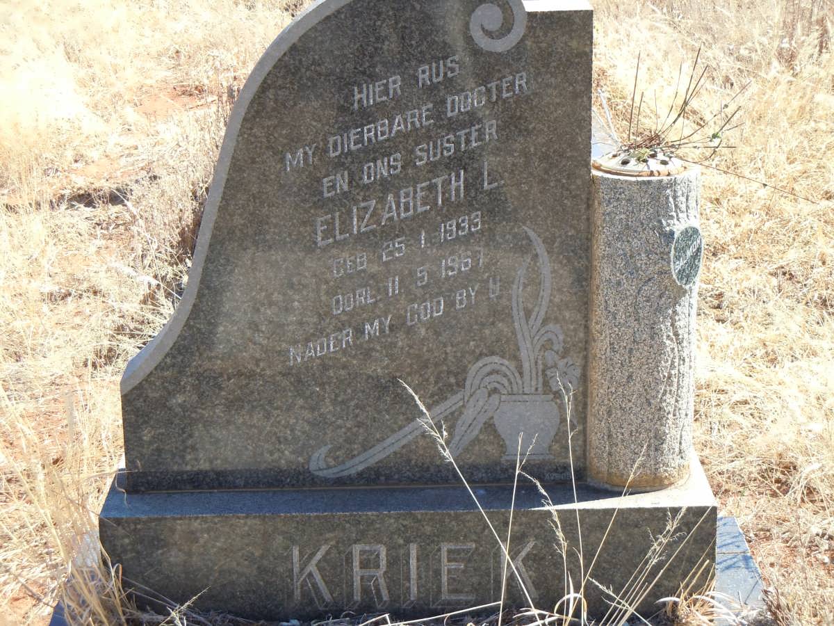 KRIEK Elizabeth L. 1933-1967