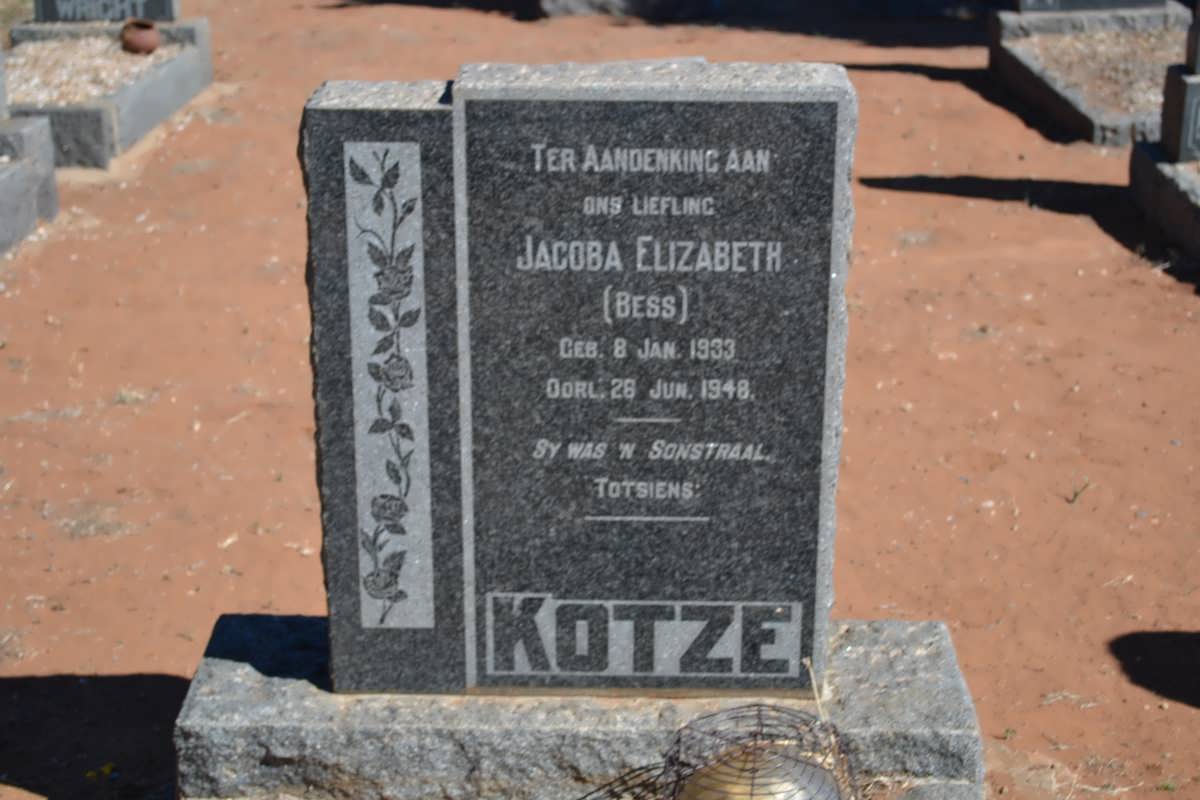 KOTZE Jacoba Elizabeth 1933-1948