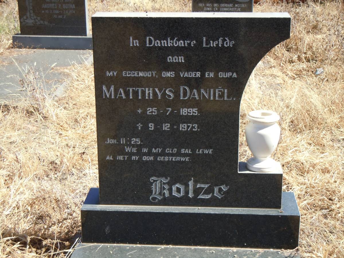 KOTZE Matthys Daniel 1895-1973