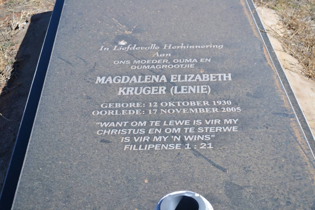 KRUGER Magdalena Elizabeth 1930-2005