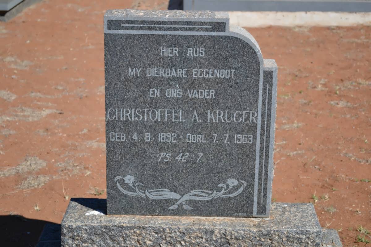 KRUGER Christoffel A. 1892-1963
