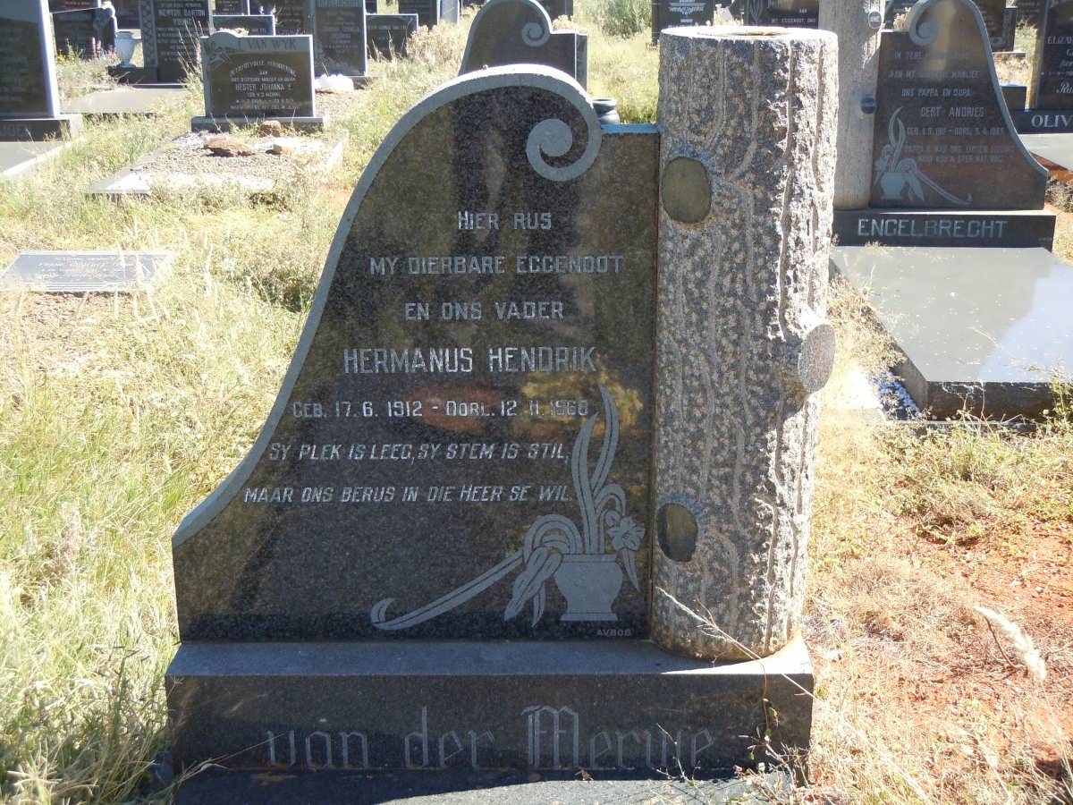 MERWE Hermanus Hendrik, van der 1912-1968