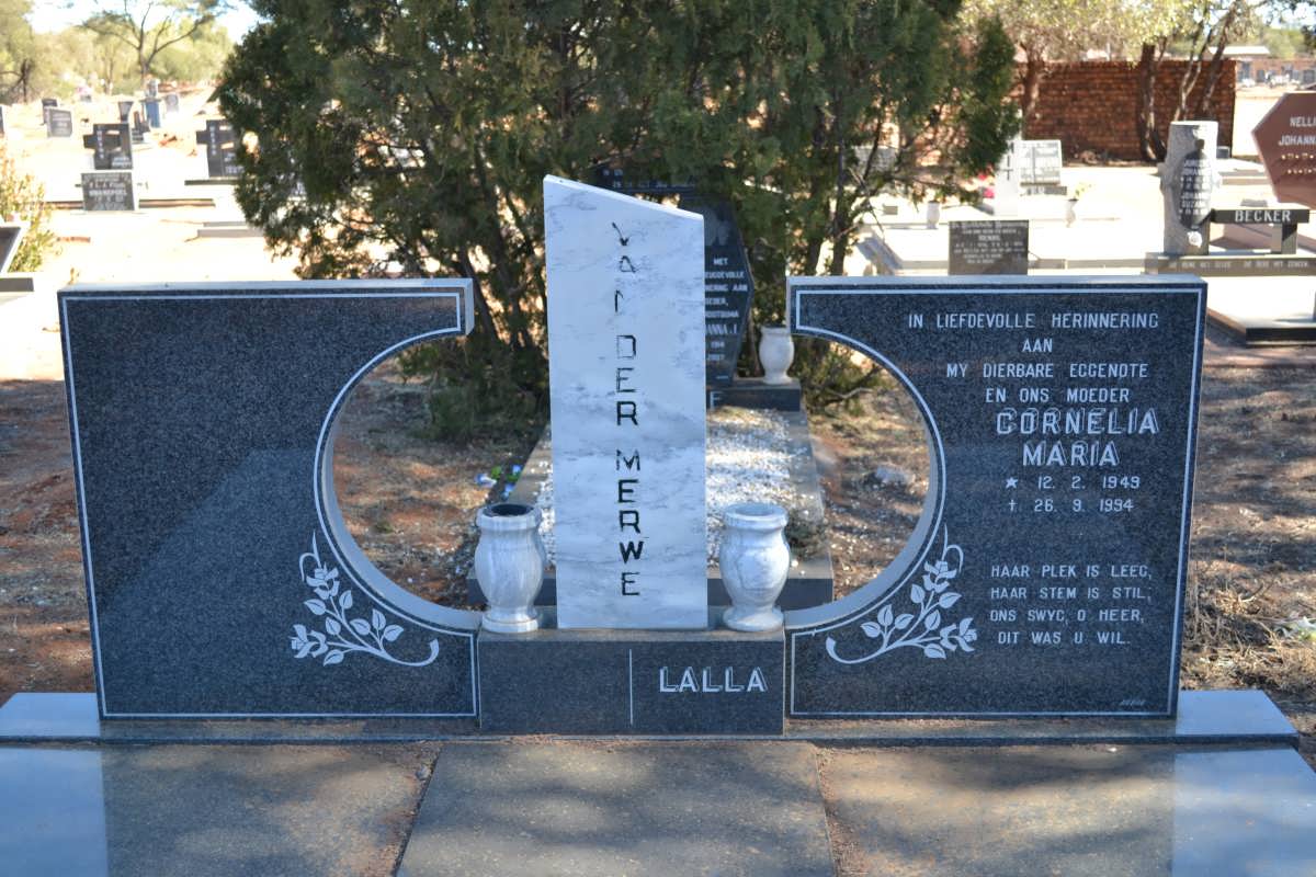 MERWE Cornelia Maria, van der 1949-1994