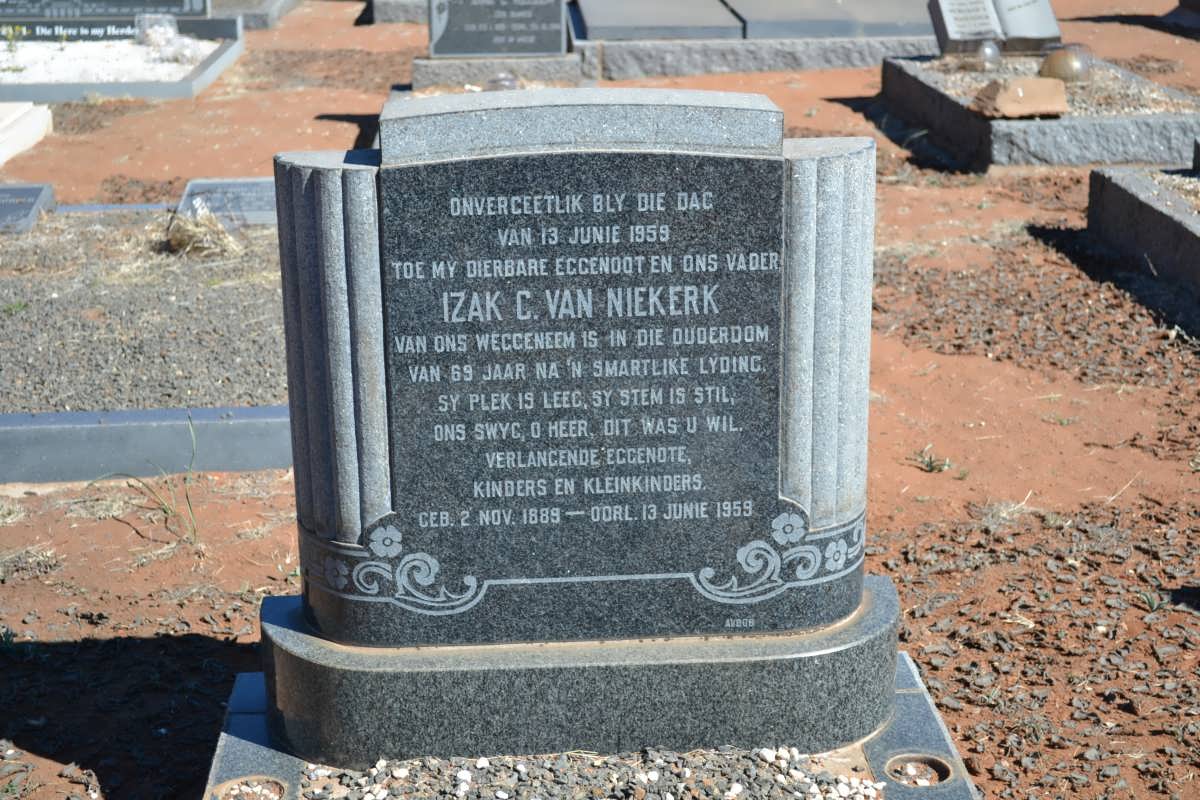 NIEKERK Izak C.,van 1889-1959
