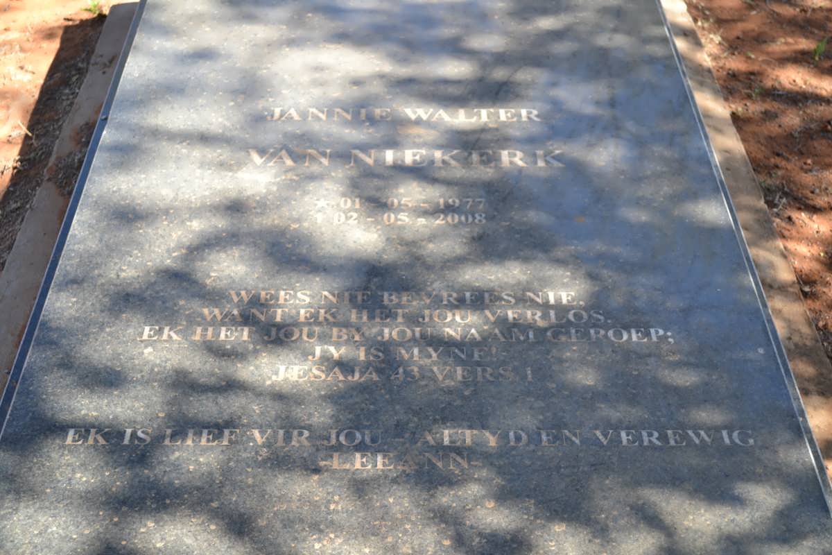NIEKERK Jannie Walter, van 1977-2008