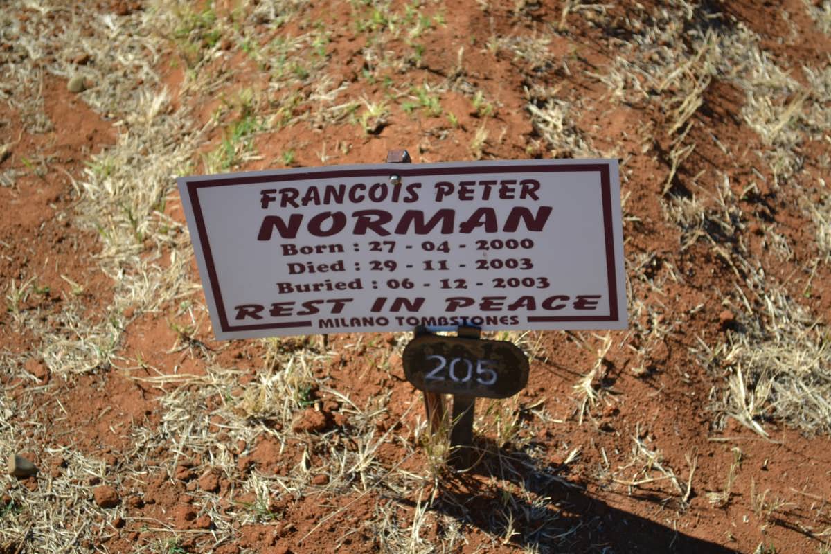 NORMAN Francois Peter 2000-2003