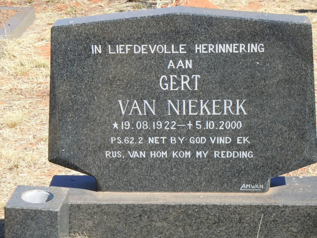 NIEKERK Gert, van 1922-2000