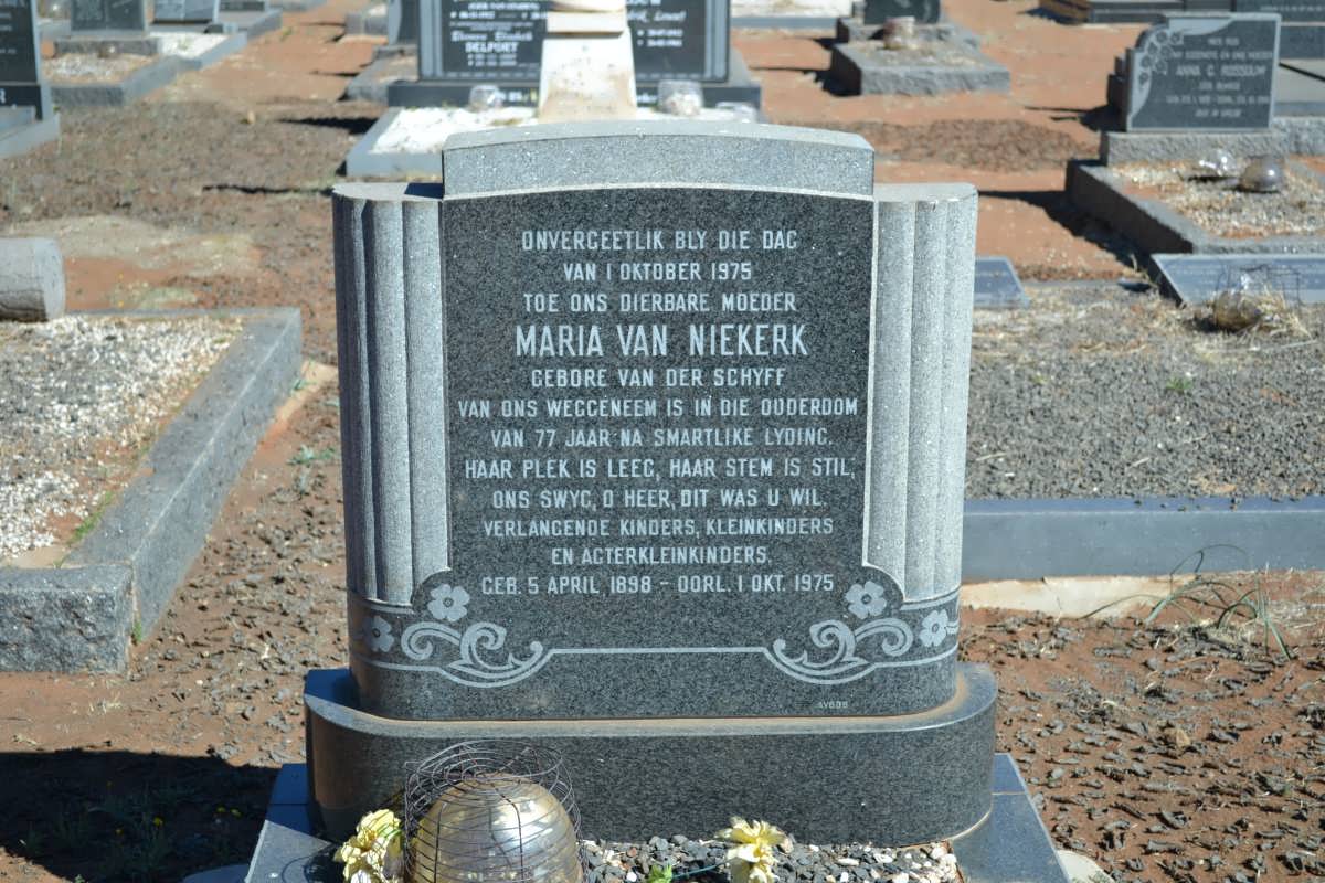 NIEKERK Maria, van nee VAN DER SCHYFF 1898-1975