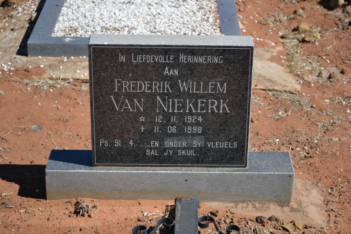 NIEKERK Frederik Willem, van 1924-1998