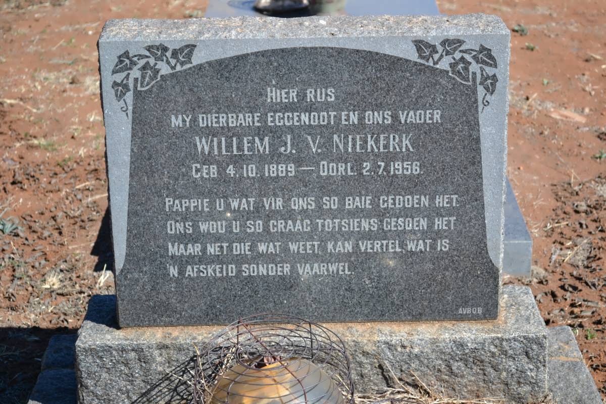 NIEKERK Willem J., v. 1889-1956