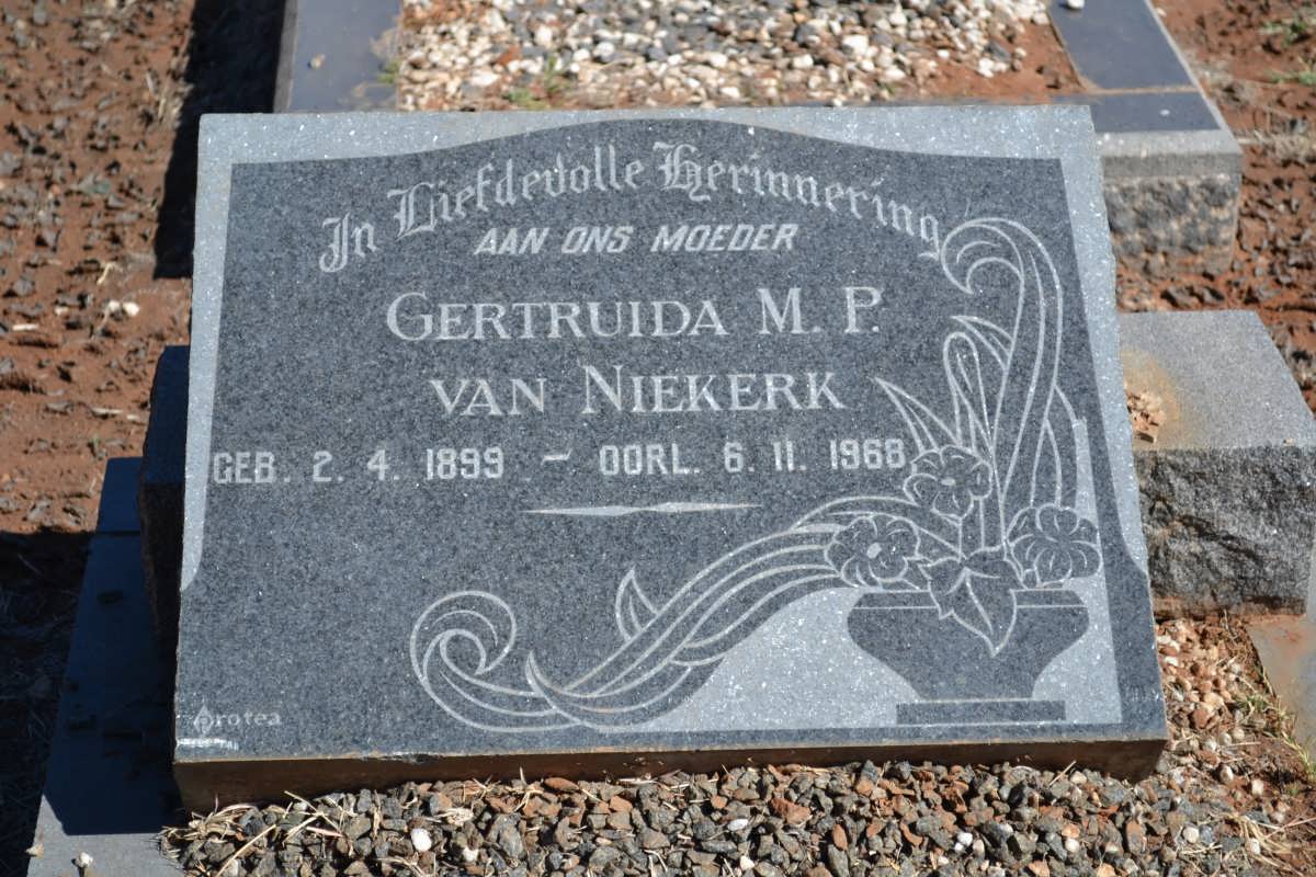 NIEKERK Gertruida M.P., van 1899-1968