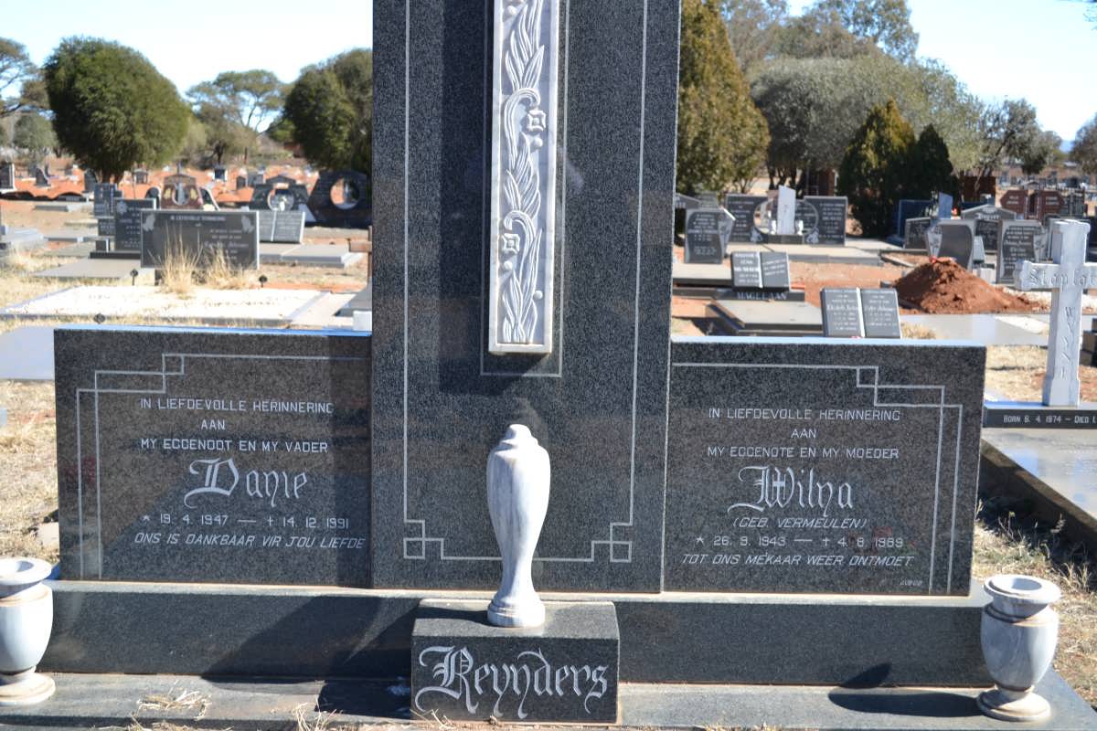 REYNDERS Danie 1947-1991 &amp; Wilna VERMEULEN 1943-1989