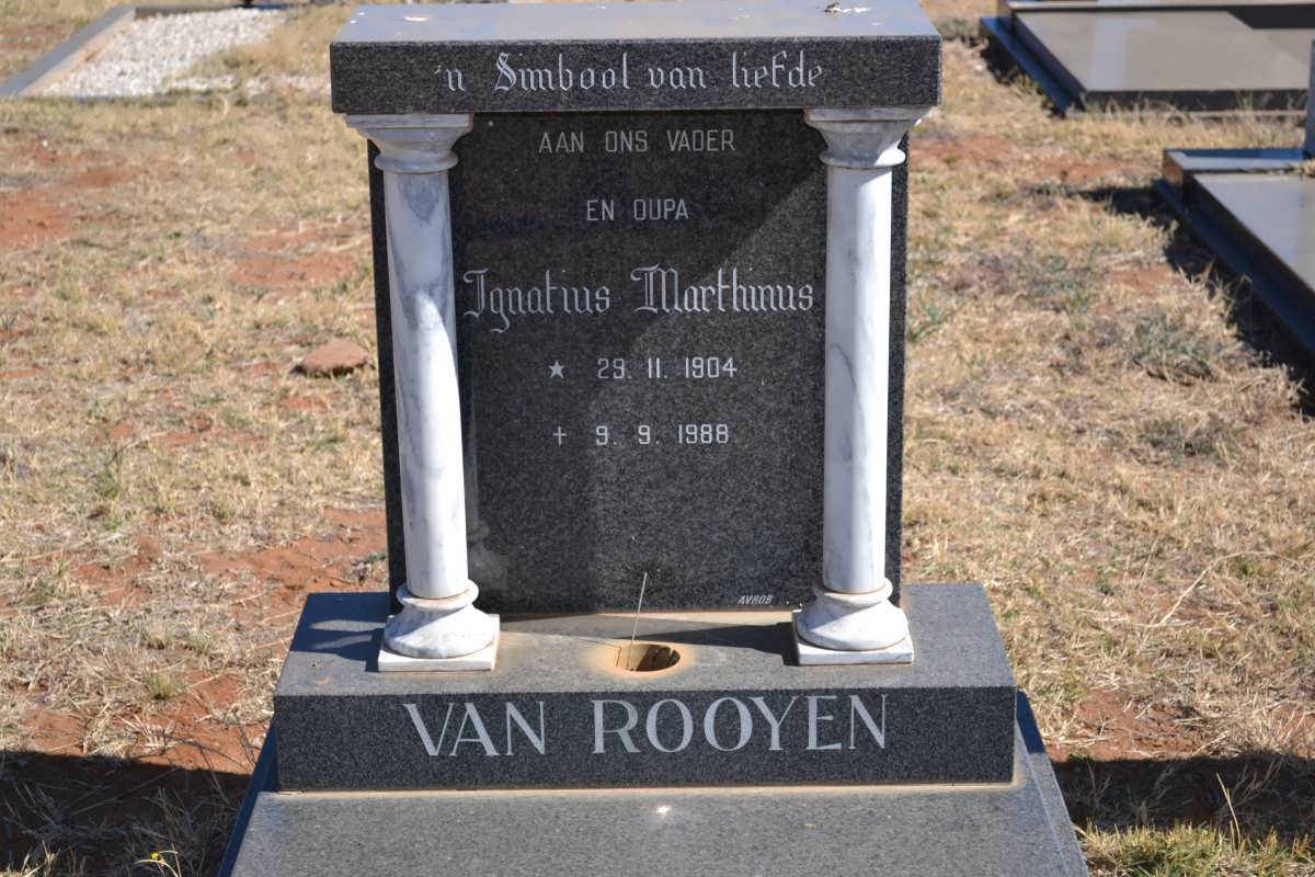ROOYEN Ignatius Marthinus, van 1904-1988