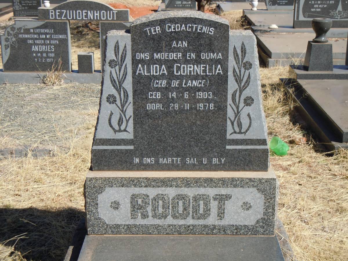 ROODT Alida Cornelia nee DE LANGE 1903-1978