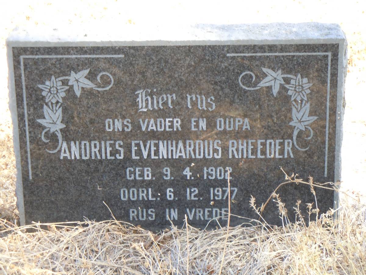 RHEEDER Andries Evenhardus 1902-1977