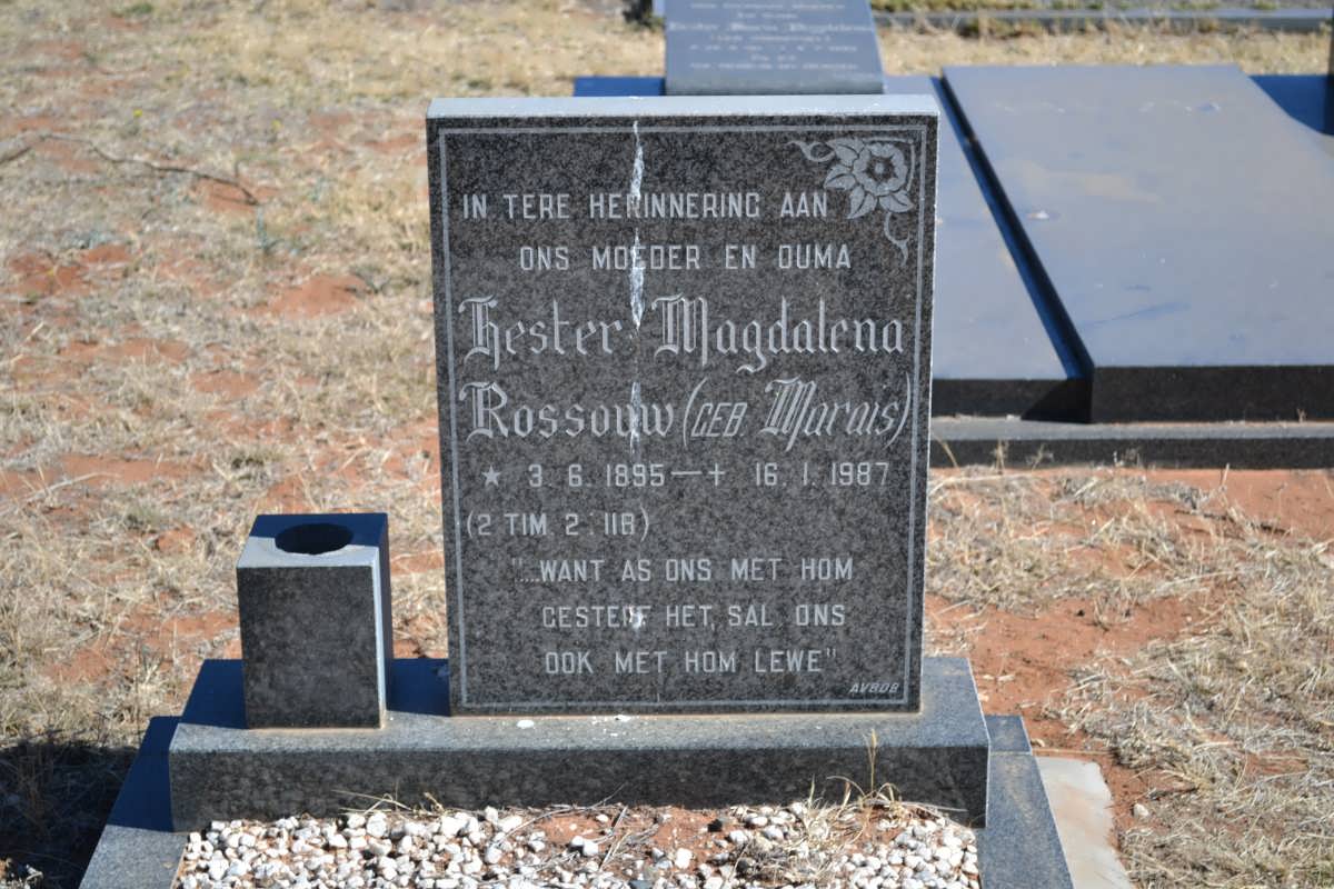 ROSSOUW Hester Magdalena nee MARAIS 1895-1987