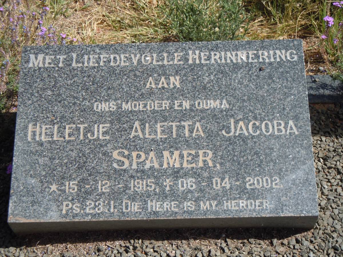 SPAMER Heletje Aletta Jacoba 1915-2002
