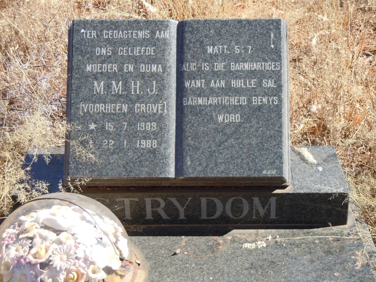 STRYDOM M.M.H.J. voorheen GROVÉ 1909-1988