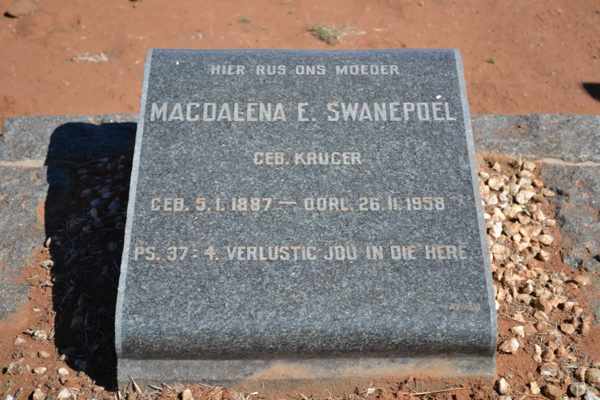 SWANEPOEL Magdalena E. nee KRUGER 1887-1958
