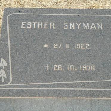 SNYMAN Esther 1922-1976