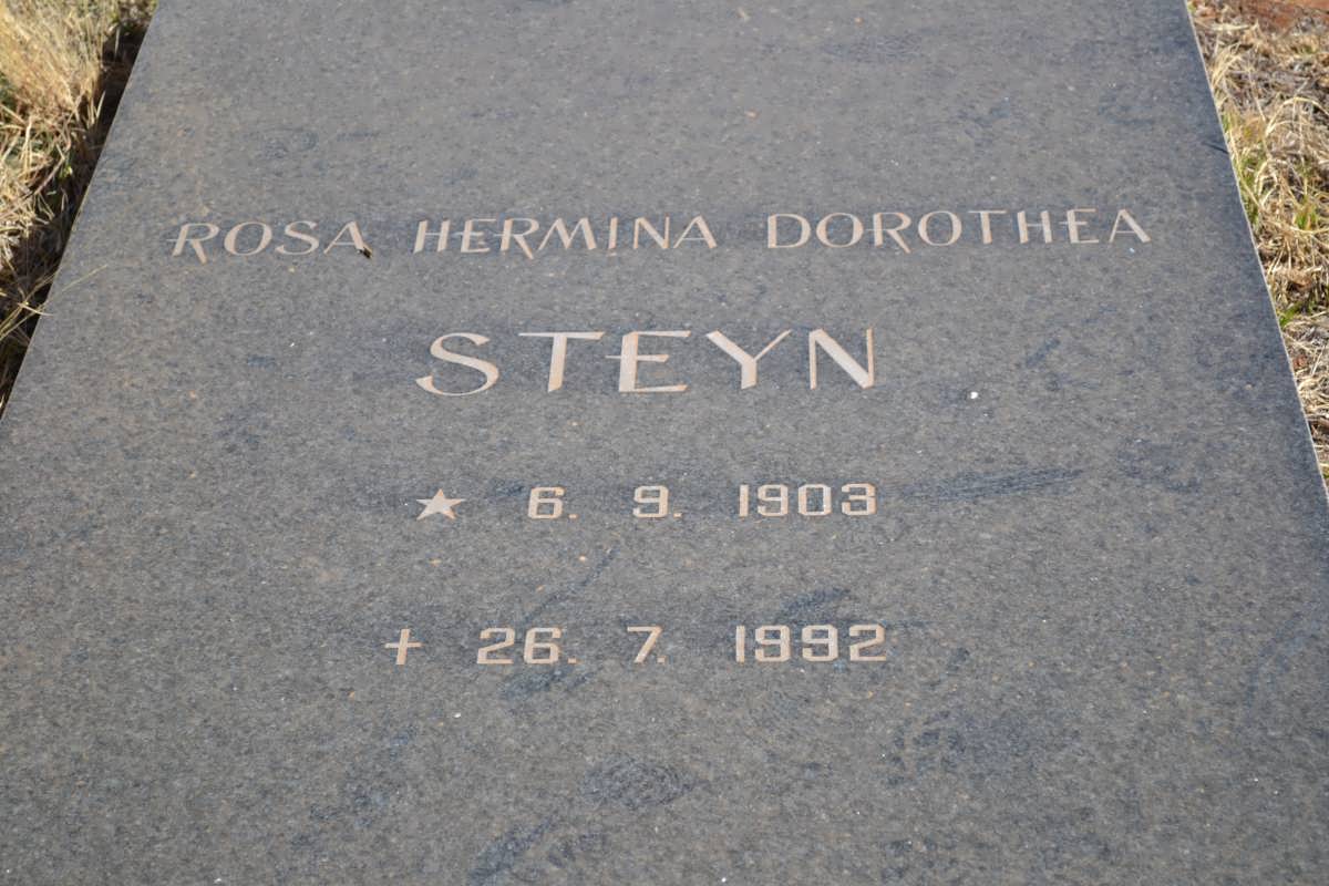 STEYN Rosa Hermina Dorothea 1903-1992