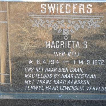 SWIEGERS Magrieta S. nee NEL 1914-1972