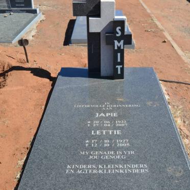 SMIT Japie 1922-2007 &amp; Lettie 1927-2005
