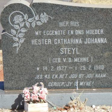 STEYL Hester Catharina Johanna nee VAN DER MERWE 1927-1980