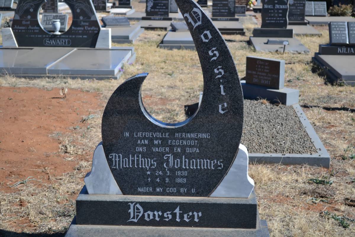 VORSTER Matthys Johannes 1930-1989