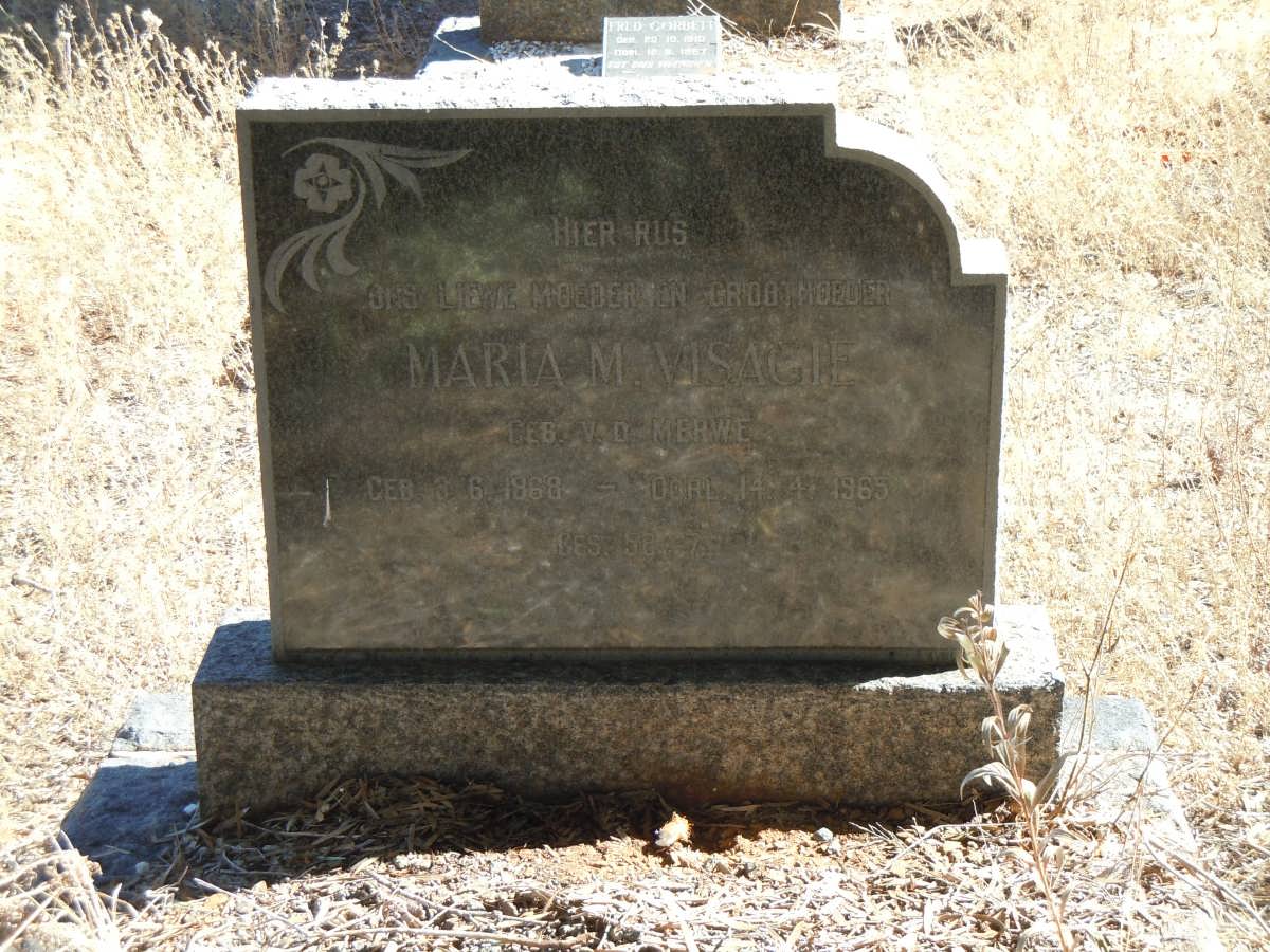 VISAGIE Maria M. nee V.D. MERWE 1868-1965
