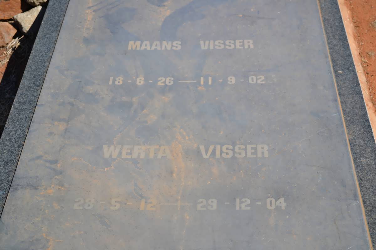 VISSER Maans 1926-2002 &amp; Werta 1912-2004