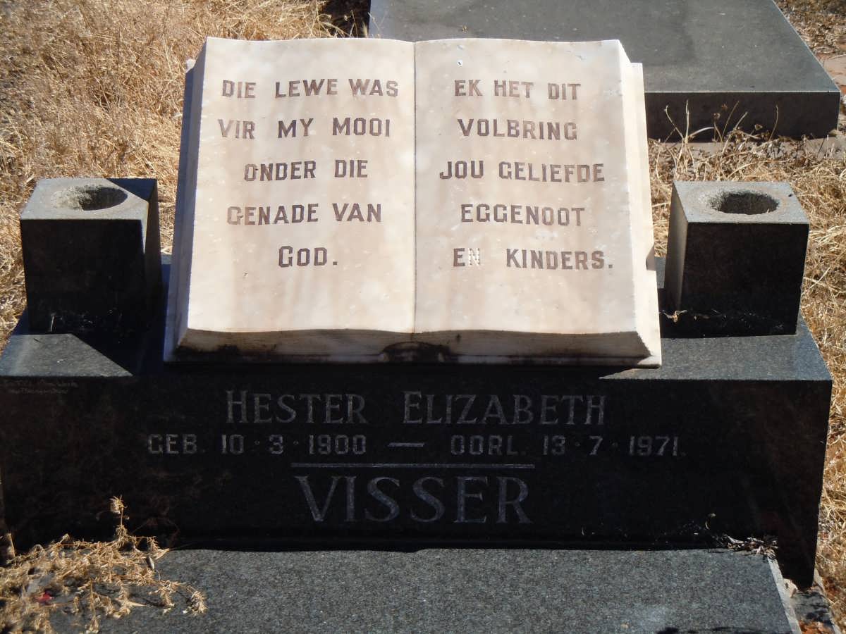 VISSER Hester Elizabeth 1900-1971