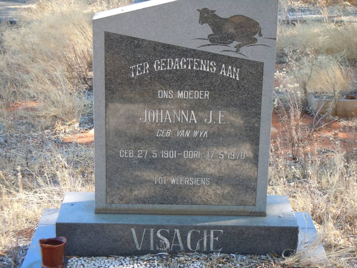 VISAGIE Johanna J.E. nee VAN WYK 1901-1970