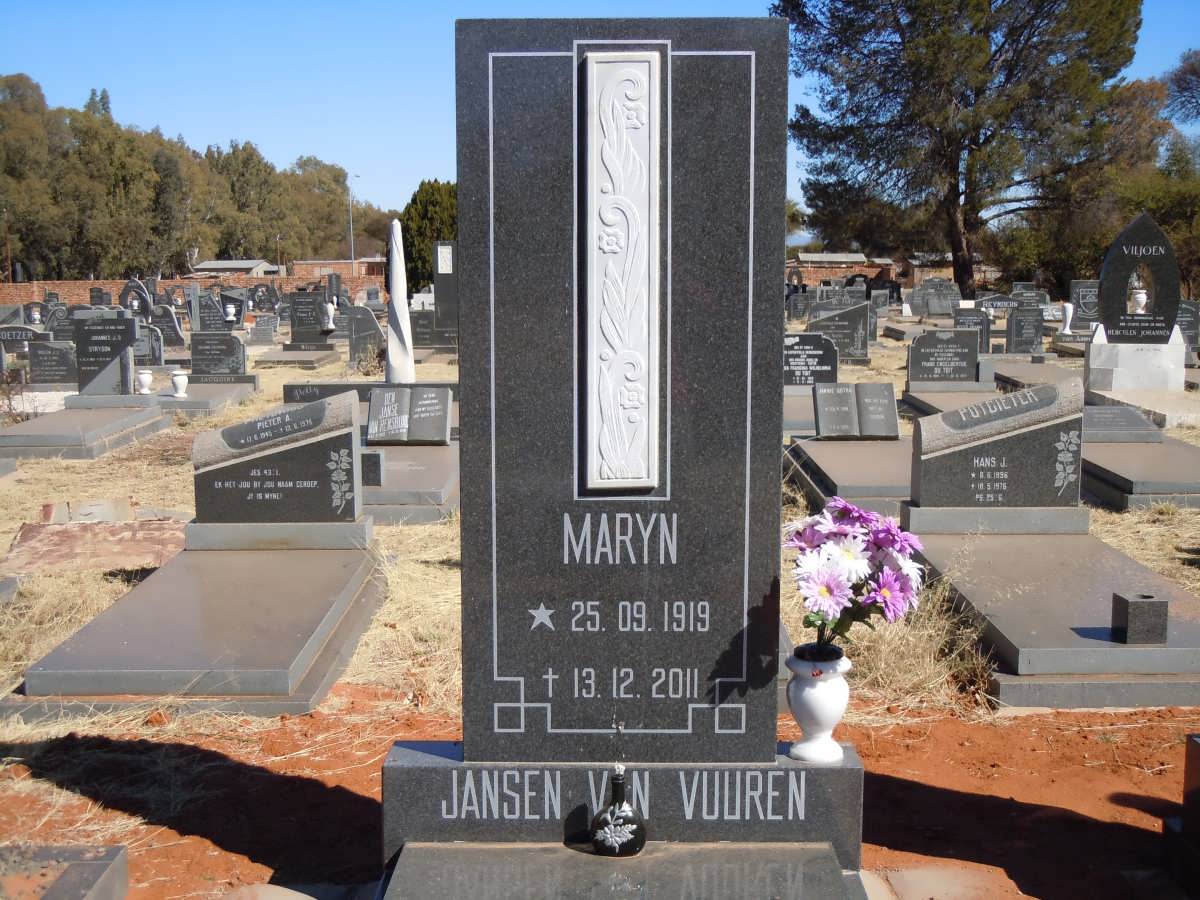VUUREN Maryn, Jansen van 1919-2011