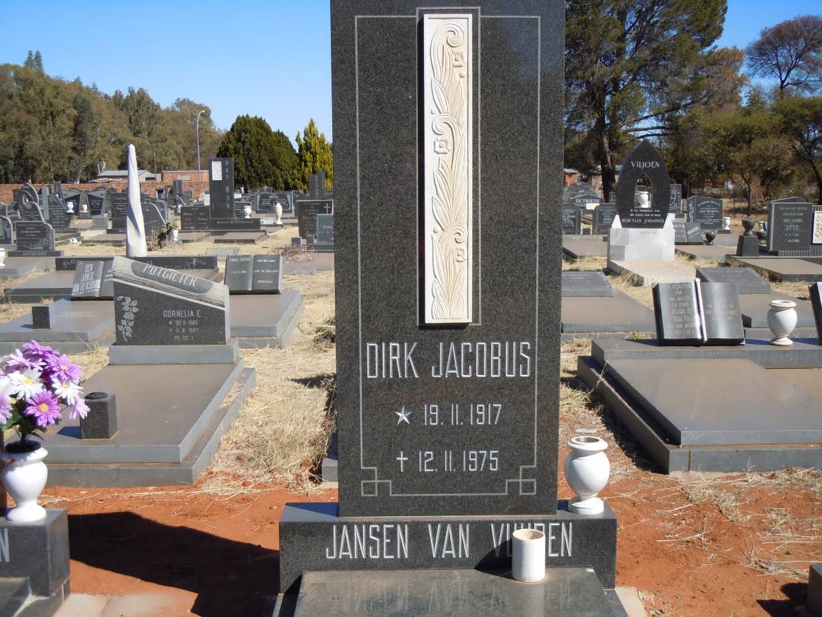 VUUREN Dirk Jacobus, Jansen van 1917-1975