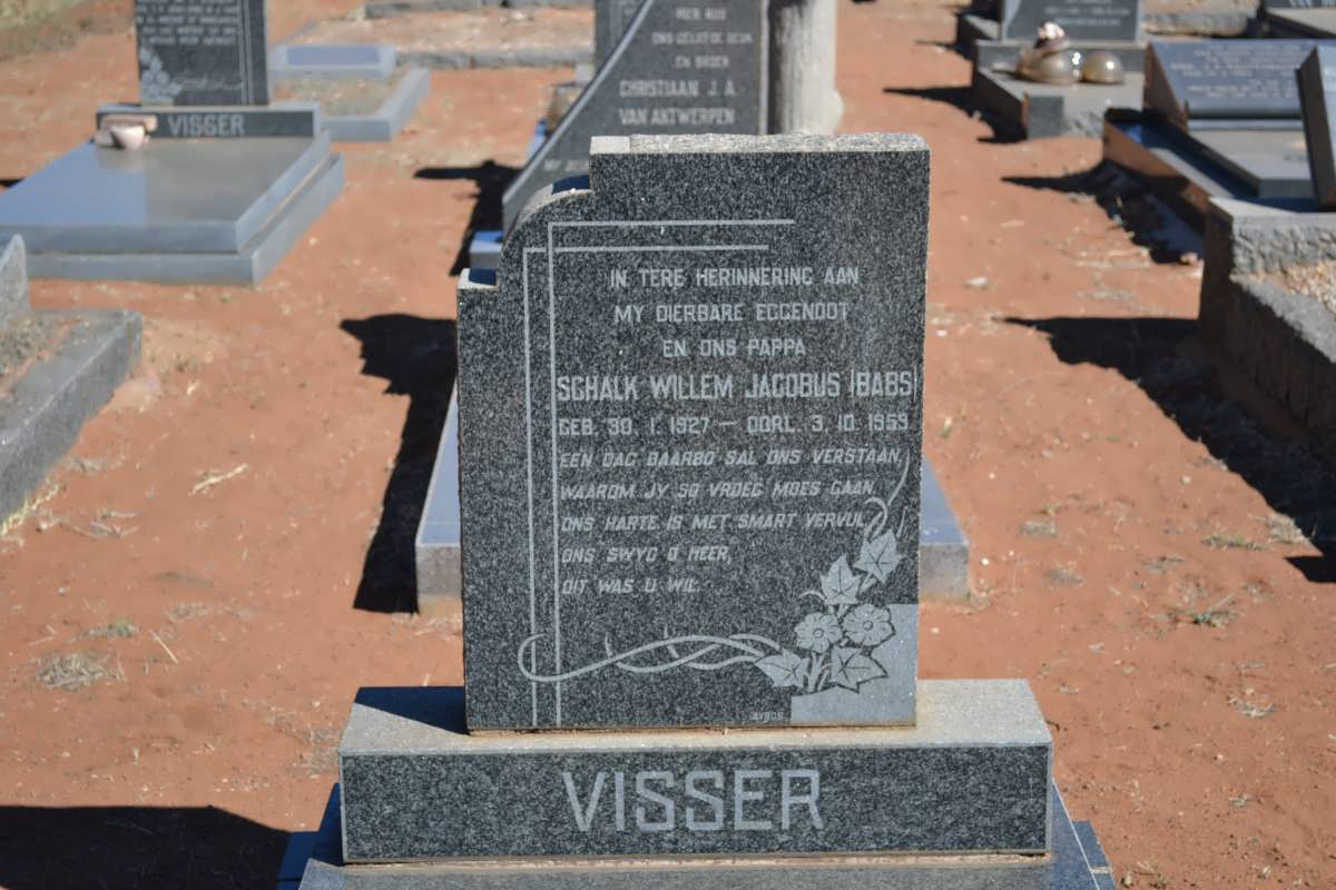 VISSER Schalk Willem Jacobus 1927-1959