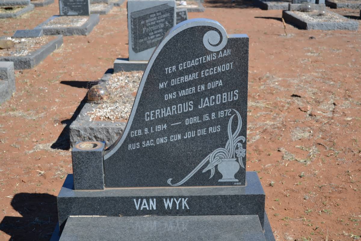 WYK, Gerhardus Jacobus, van 1914-1972