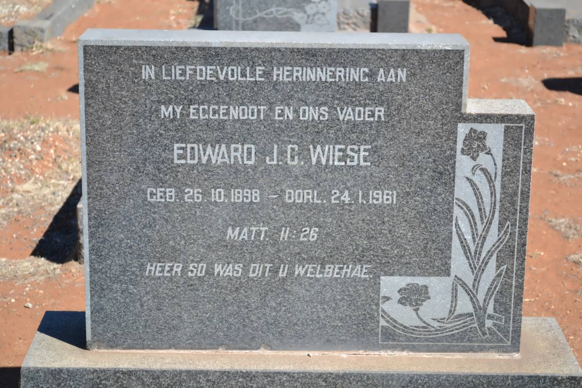 WIESE Edward J.C. 1898-1961