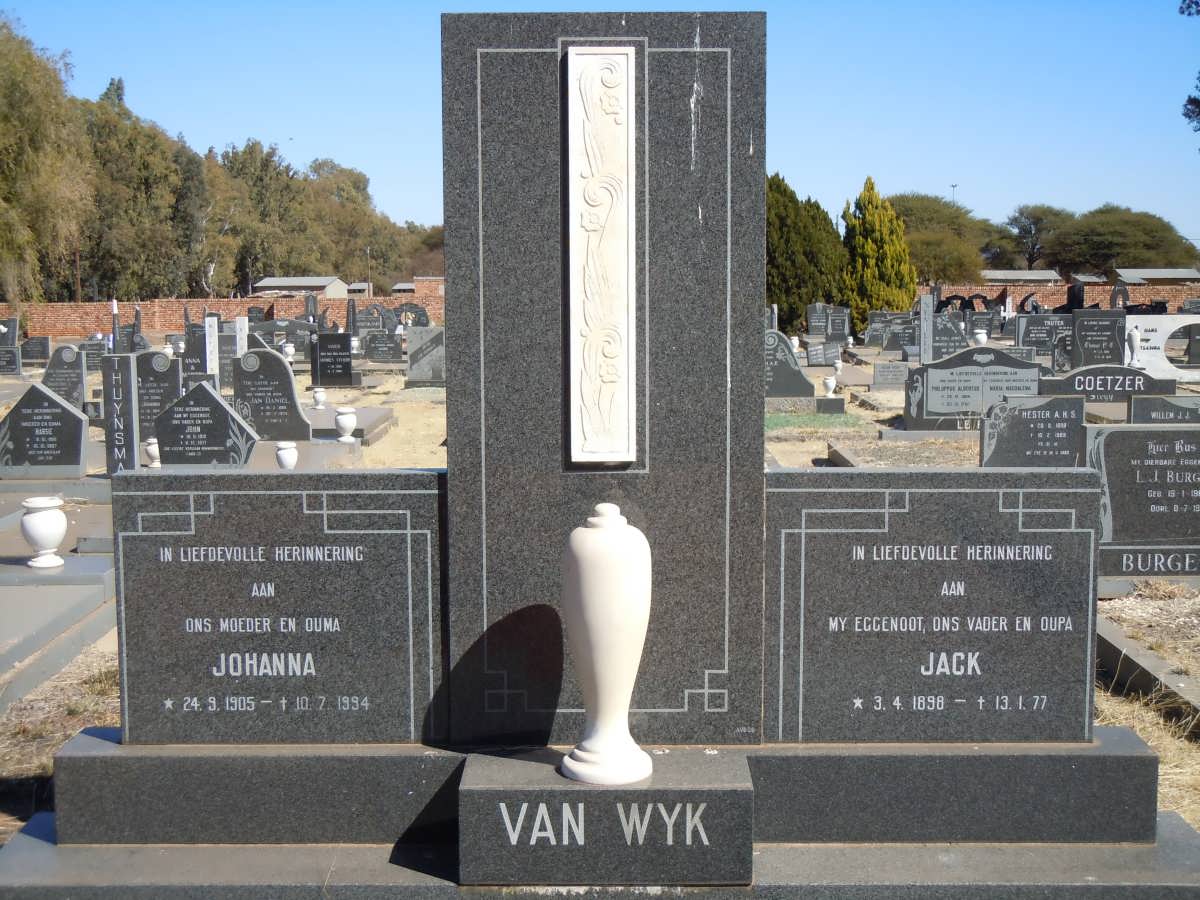 WYK Jack, van 1898-1977 &amp; Johanna 1905-1994