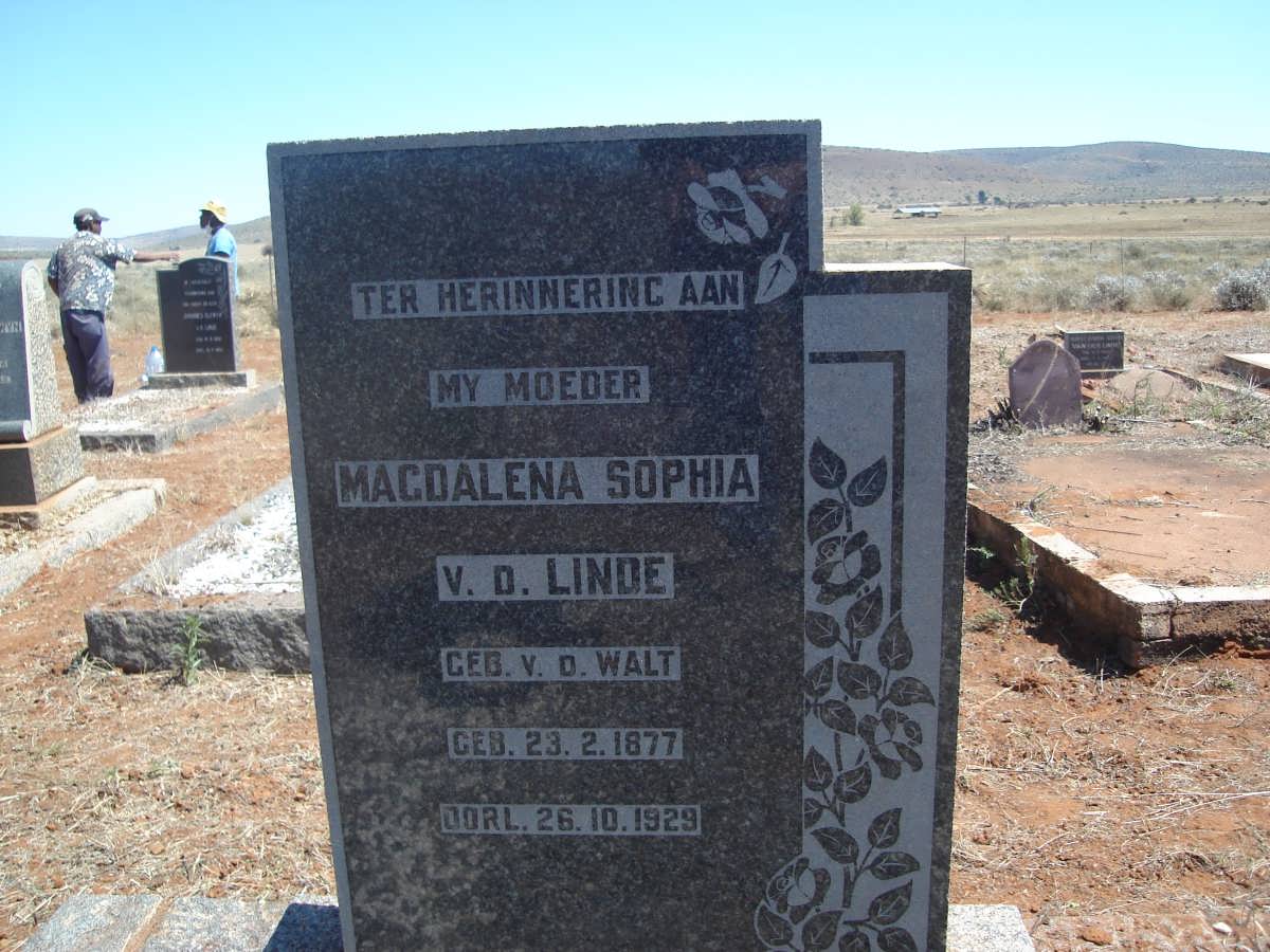 LINDE Magdalena Sophia, v.d. nee V.D. WALT 1877-1929