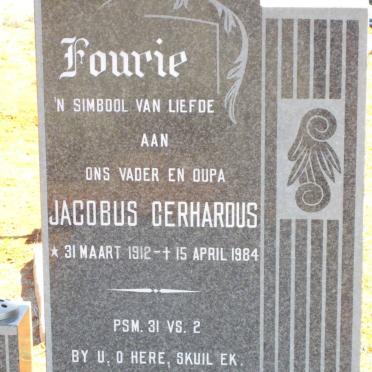 FOURIE Jacobus Gerhardus 1912-1984