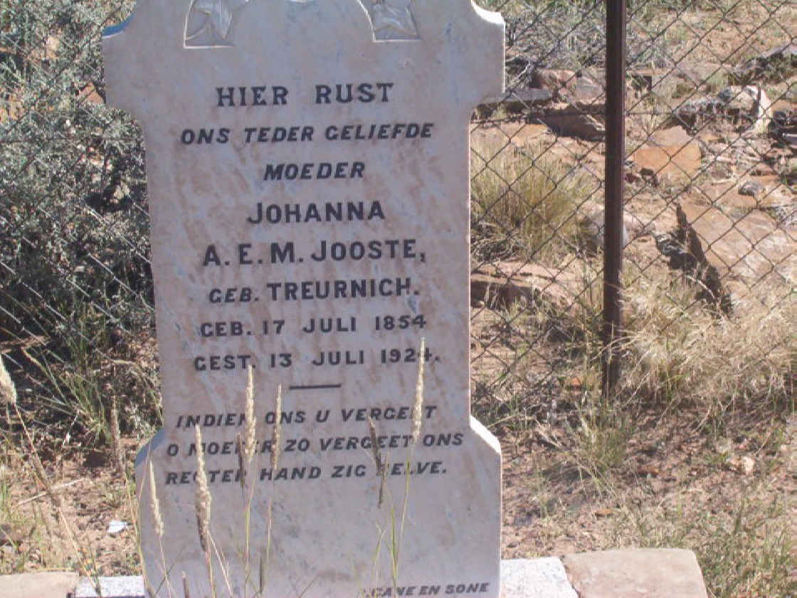 JOOSTE Johanna A.E.M. nee TREURNICH 1854-1924