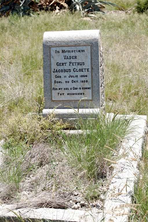 CLOETE Gert Petrus Jacobus 1864-1935