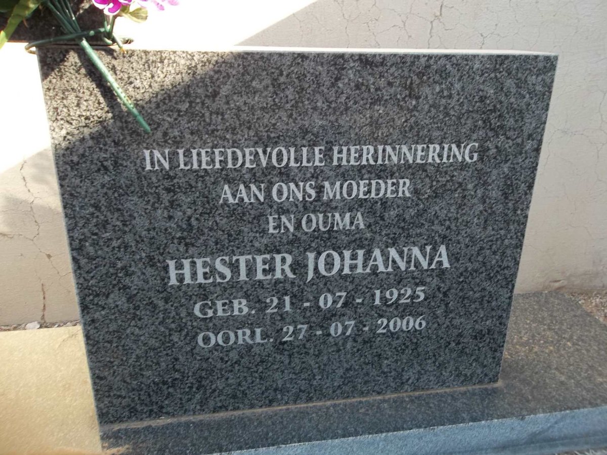 FABER William 1919-1992 &amp; Hester Johanna 1925-2006