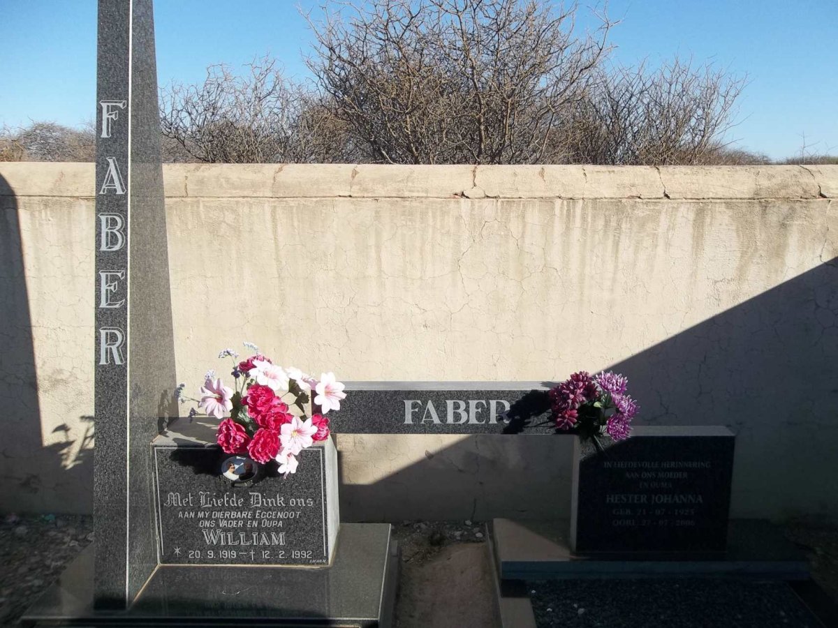 FABER William 1919-1992 &amp; Hester Johanna 1925-2006