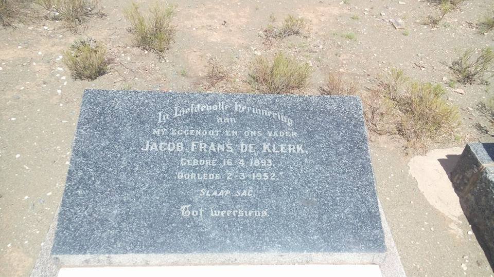 KLERK Jacob Frans, de 1893-1952