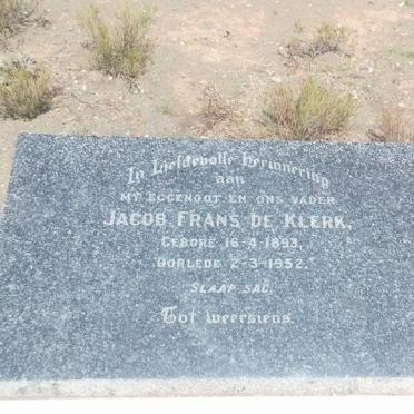 KLERK Jacob Frans, de 1893-1952