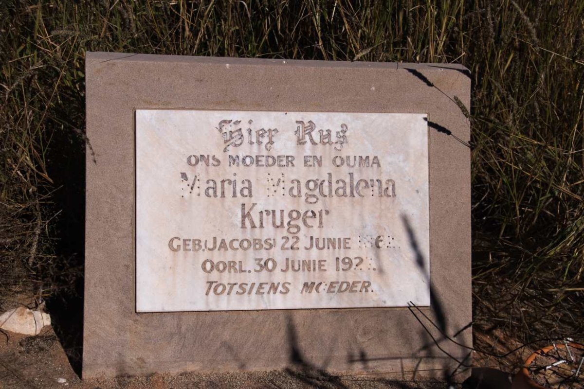 KRUGER Maria Magdalena nee JACOBS 1862-1927