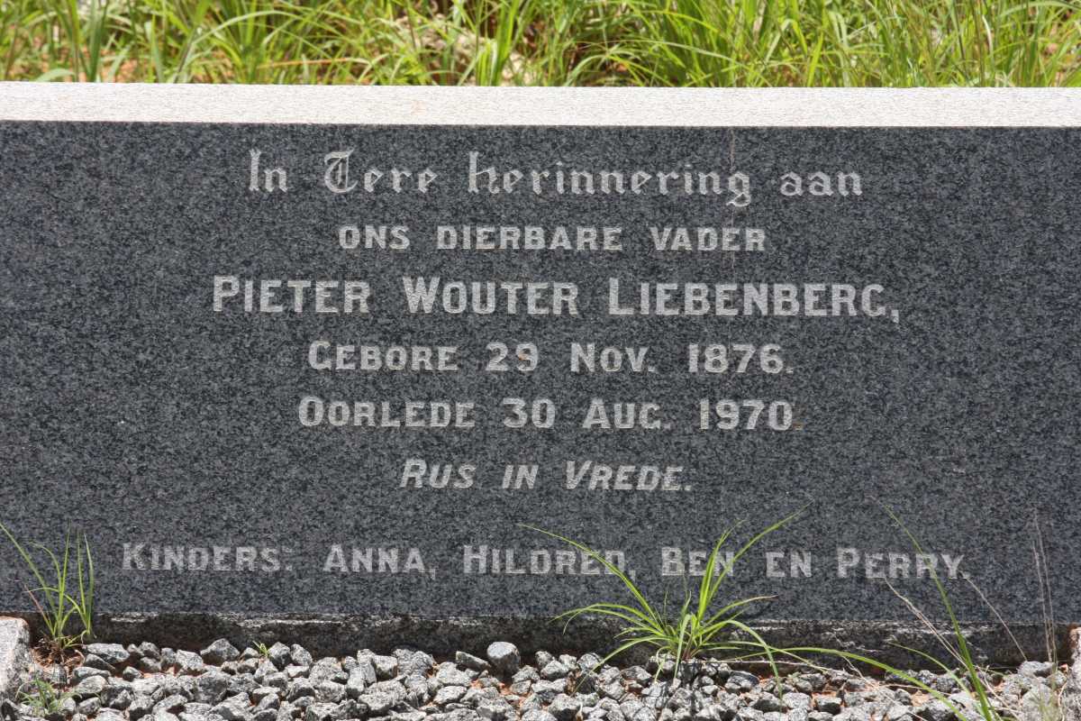 LIEBENBERG Pieter Wouter 1876-1970